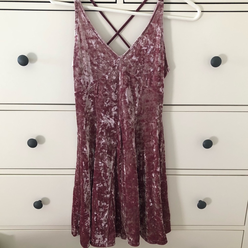 Burgundy velvet dress